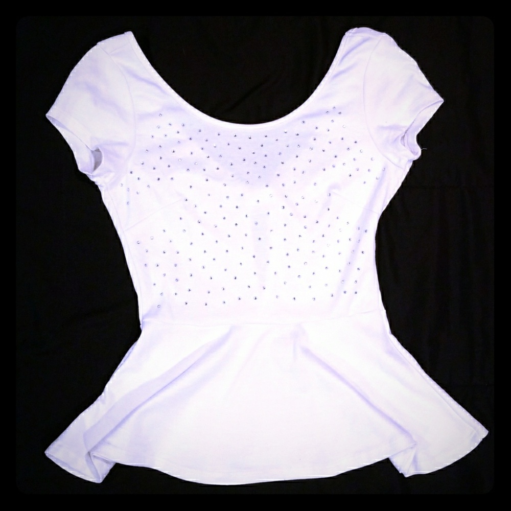 White peplum top